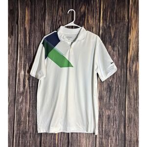 Nike Golf Tour Performance Mens Dri-Fit White Short Sleeve Polo Shirt Size M